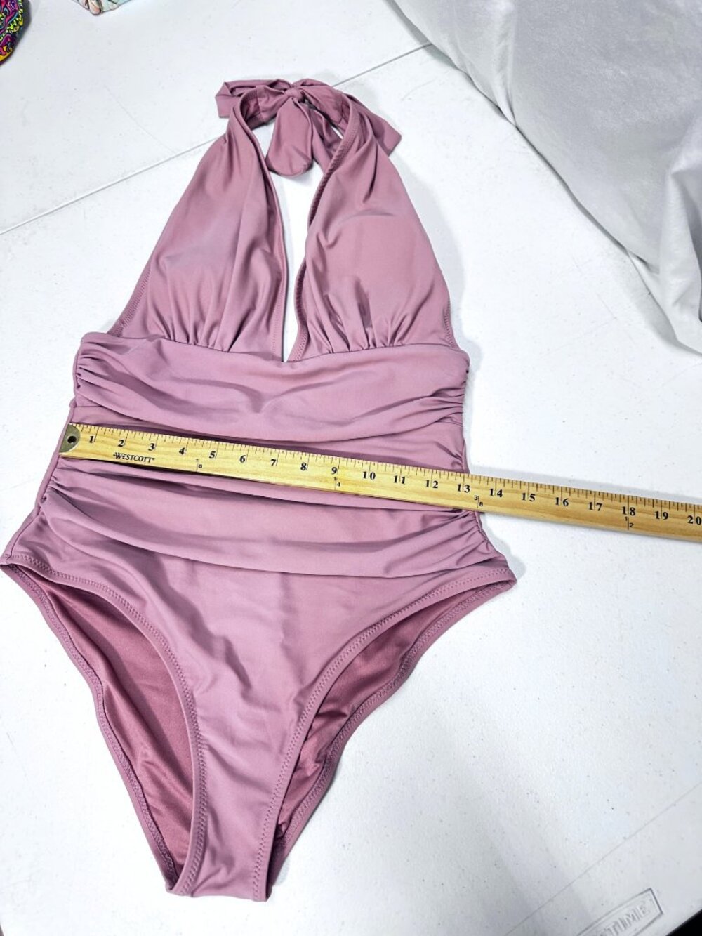 Cupshe Women's One Piece Swimsuit Tummy Control Bathing Suit Dusty Pink Size M - Picture 13 of 14
